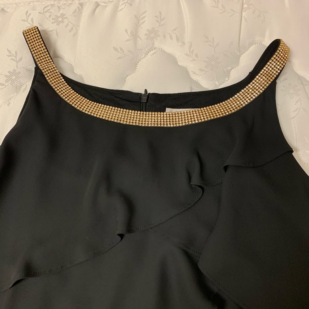 Joseph Ribkoff flutter ruffle black dress size 12